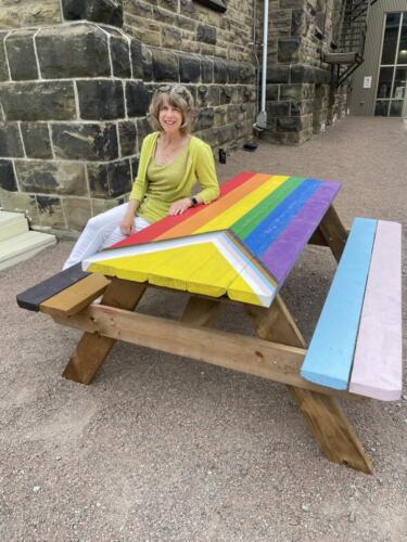 Claire, Sarah painted our 100 Tables Table - what an awesome job !
