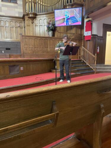 Benjamin Lewis playing at Central, after winning the EW Freeborn Scholarship .