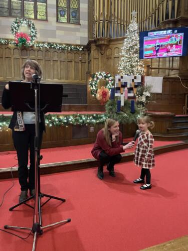 The youngest among us singing Happy Anniversary to her Grandparents !